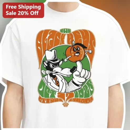 Big Bad Wolf Vintage Cartoon Halloween Graphic Tee Spooky Cute Pumpkin Shirt