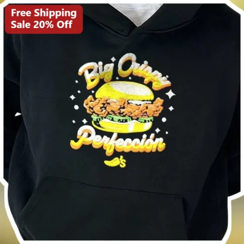 Big Crispy Perfección Hoodie Retro Spicy Chicken Sandwich Graphic Sweatshirt Unisex Gift