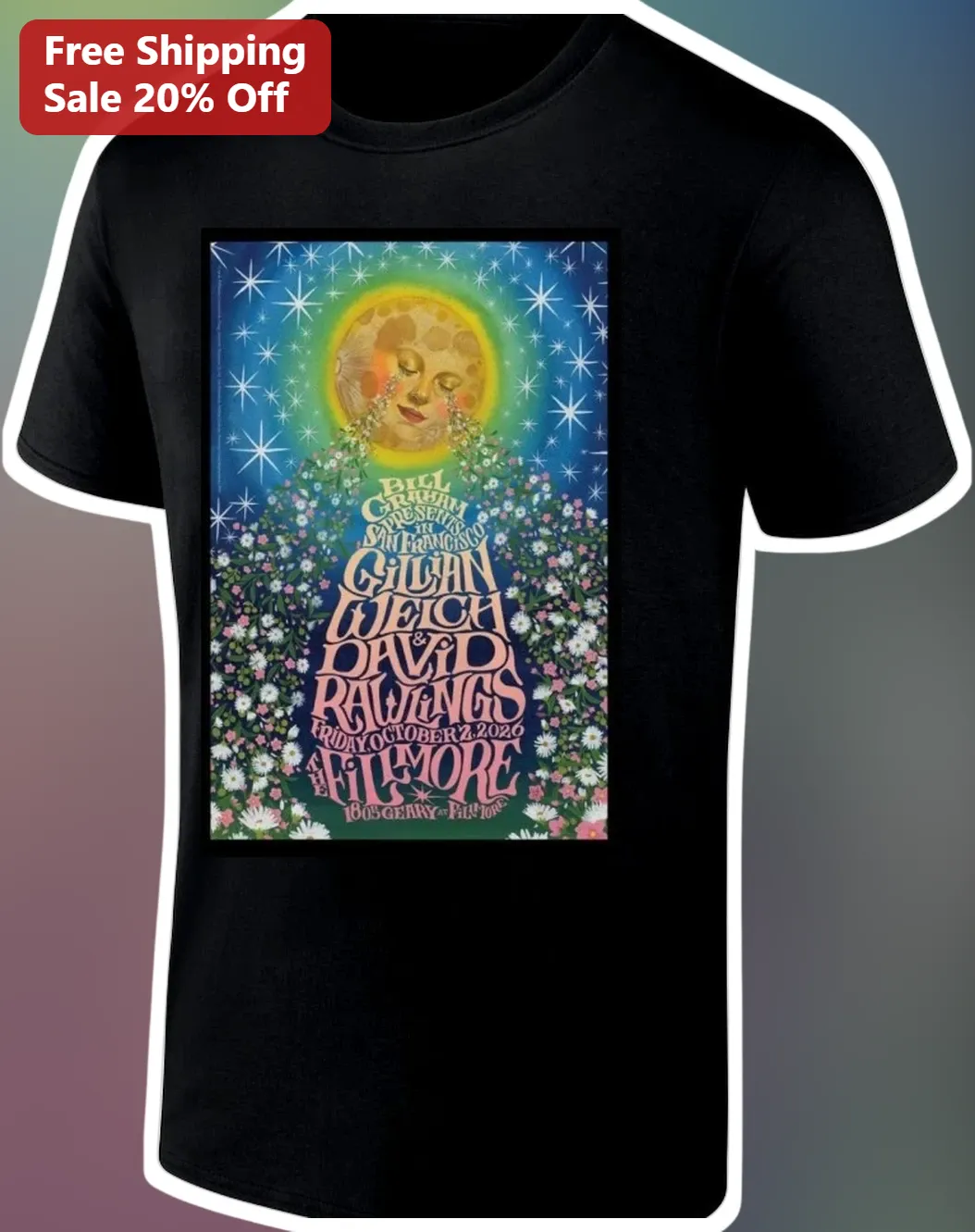 Bill Graham Presents The Fillmore San Francisco Psychedelic Concert Poster Tee