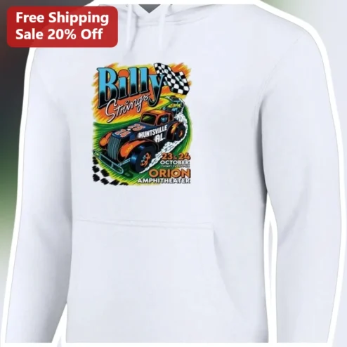 Billy Strings Hoodie Vintage Hot Rod Graphic Pullover Country Rock Merch available at our Chicago, Illinois warehouse