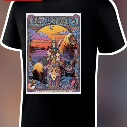 Billy Strings October 2026 Oakland Arena Concert Tee Art Nouveau Psychedelic Rock Graphic Shirt