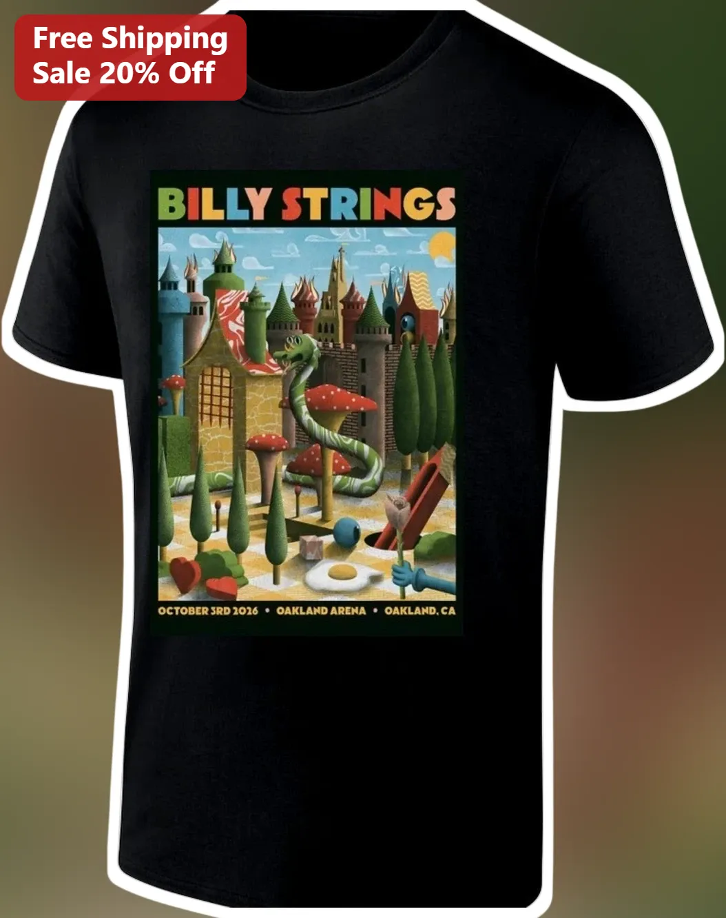 Billy Strings Psychedelic Concert Poster Tee Jam Band Merch Shirt