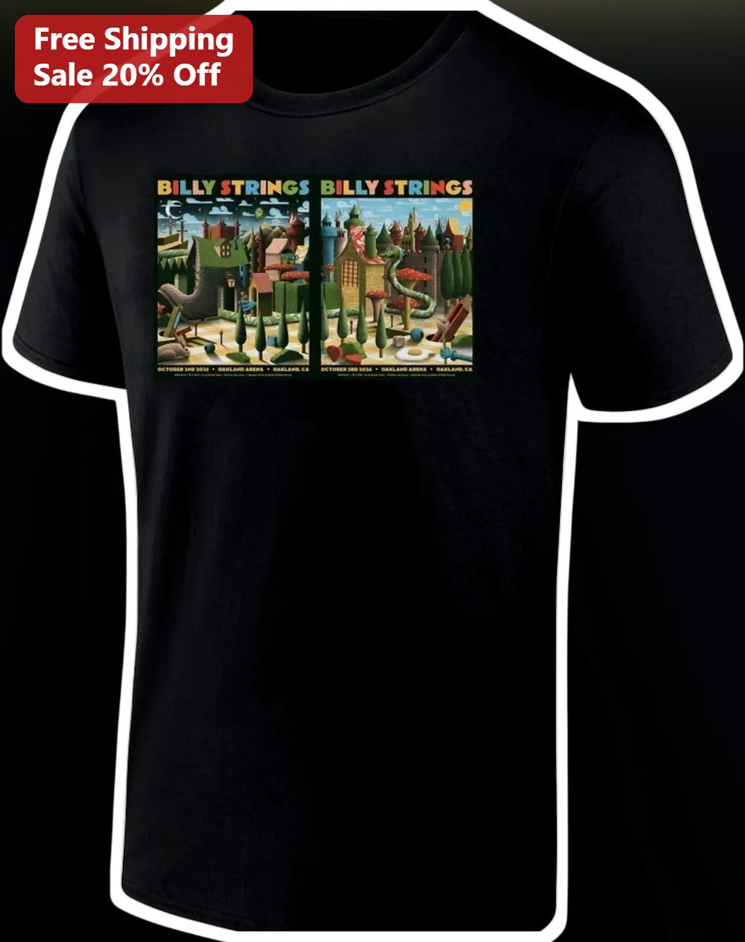 Billy Strings Psychedelic Surreal Art Graphic Tee for Jam Band Fans