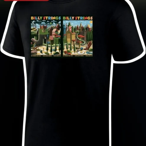Billy Strings Tee Psychedelic Surreal Architecture Graphic T-Shirt for Jam Band Fans