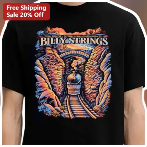Billy Strings Tee Vintage Concert Poster Graphic Shirt Bluegrass Music Fan Gift