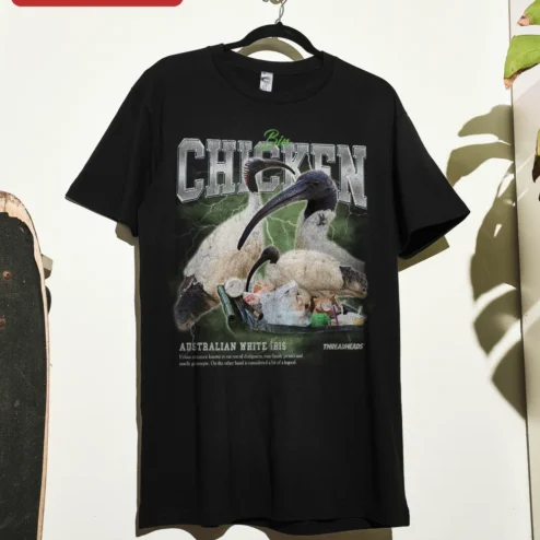Bin Chicken Australian White Ibis Graphic Tee Funny Bird Meme Shirt Gift for Aussie Wildlife Lovers