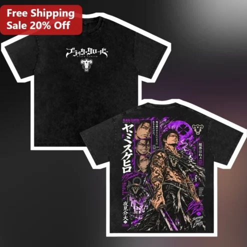 Black Clover Yami Sukehiro Captain Tee Dark Magic Anime Graphic Shirt