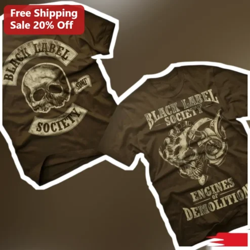Black Label Society Engines of Demolition Tee Zakk Wylde Heavy Metal Graphic Shirt