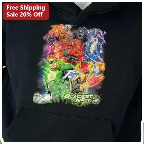 BLACKEST NIGHT Green Lantern Corps Hoodie In Brightest Day Oath Comic Book Gift