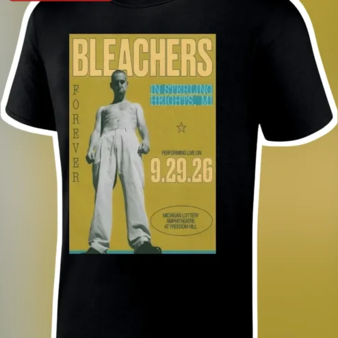 Bleachers Forever Tour Vintage Concert Poster Graphic Tee for Men Women Indie Rock Fans