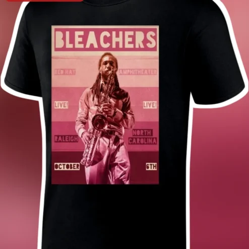 Bleachers Tee Vintage Concert Poster Graphic T-Shirt Indie Rock Band Merch Gift