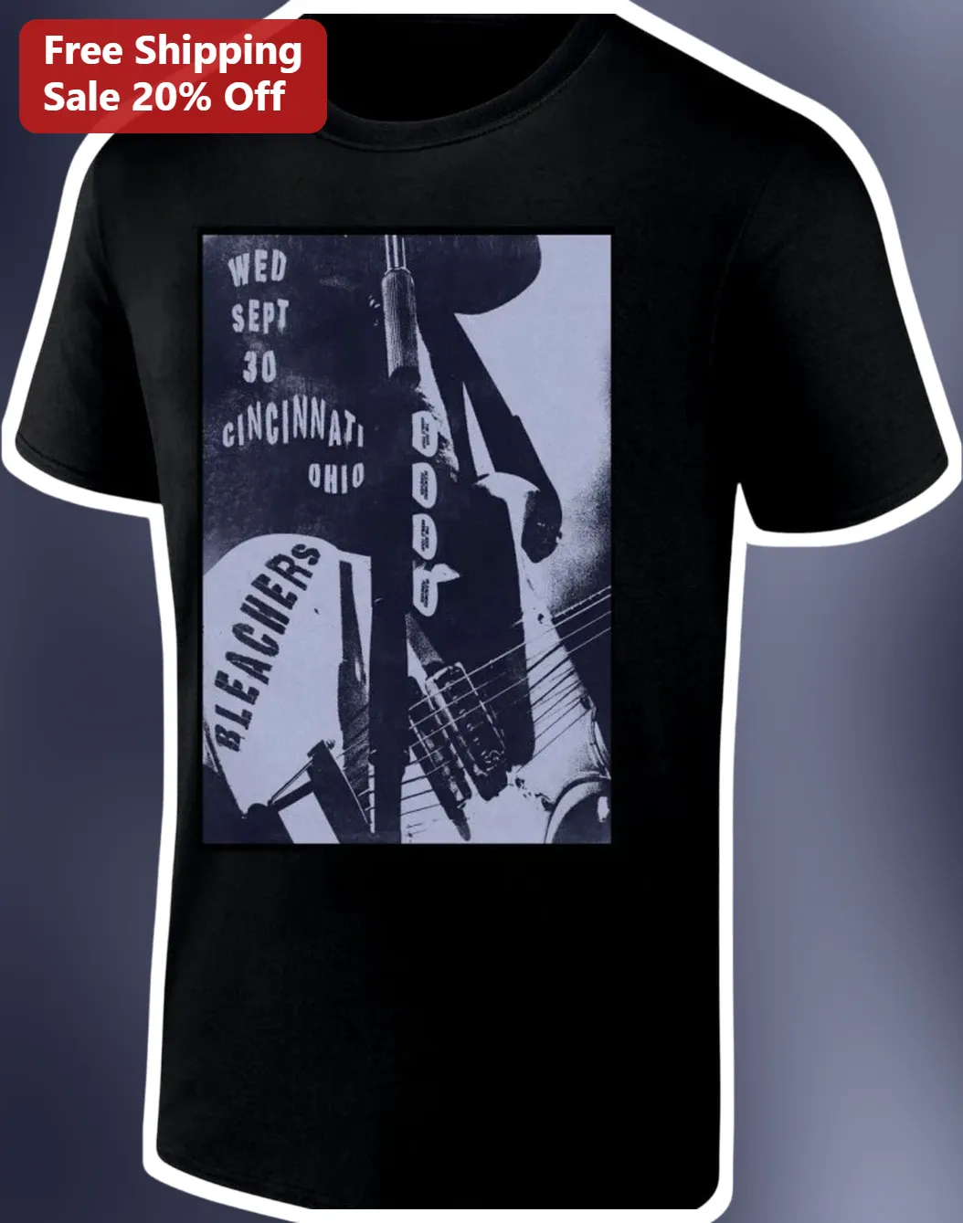 Bleachers WED SEPT 30 Cincinnati Ohio Vintage Concert Graphic Tee