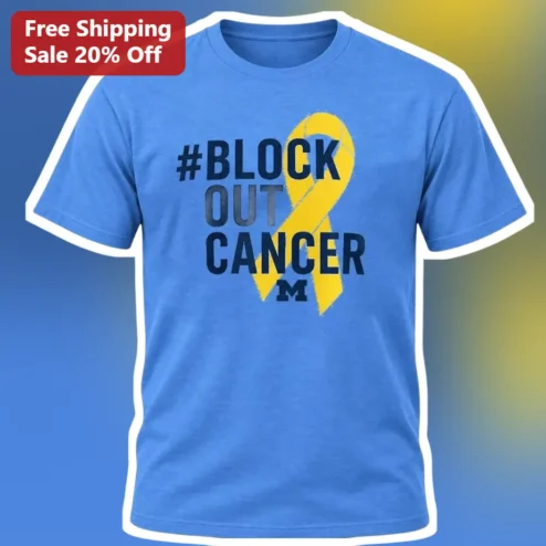 Block Out Cancer Awareness Ribbon Graphic Tee for Survivors and Caregivers