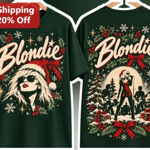 Blondie Tee Debbie Harry Christmas Rock Band Graphic Shirt