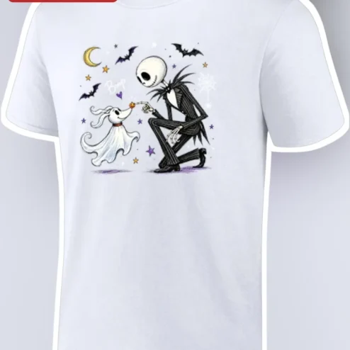 Bloop Jack Skellington Zero Ghost Dog Graphic Tee Nightmare Before Christmas Gift