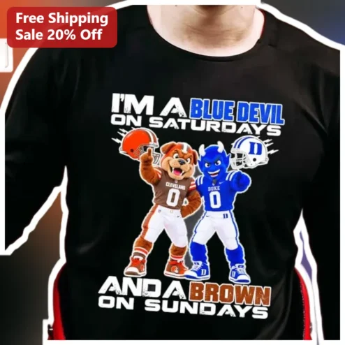 Blue Devil Saturday Brown Sunday Tee Duke Cleveland Browns Football Fan Gift