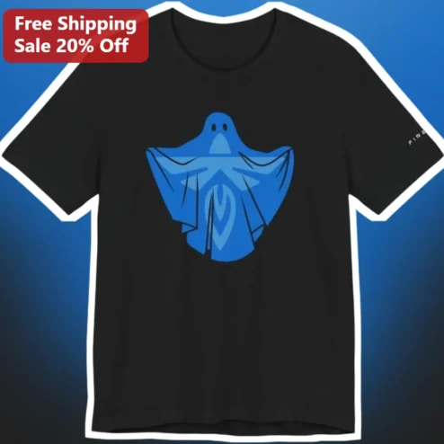Blue Ghost Star Graphic Tee Space Enthusiast Gift for Astronomy Lovers