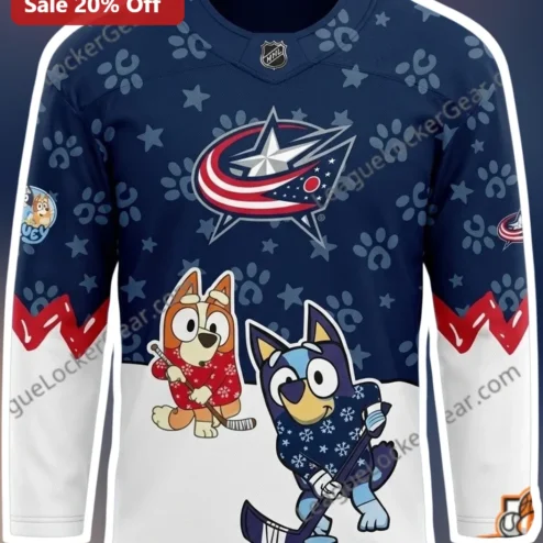 Bluey Jersey Columbus Blue Jackets Hockey Fan Gift for Kids
