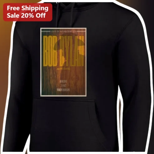 Bob Dylan and His Band Vintage Concert Poster Hoodie Classic Rock Music Fan Gift