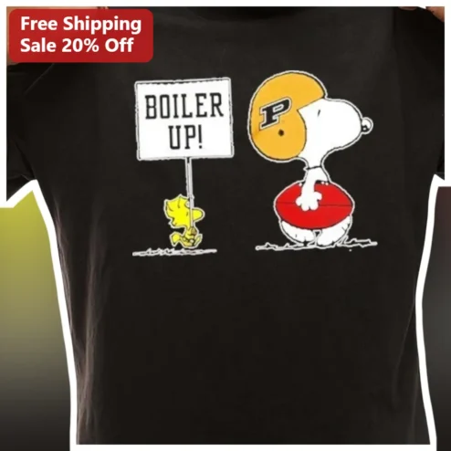 Boiler Up! Snoopy Purdue University Fan Graphic Tee