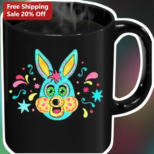 Bonnie Mug Five Nights At Freddy's FNAF Sugar Skull Bunny Ceramic Coffee Cup Gift For Gamers Halloween