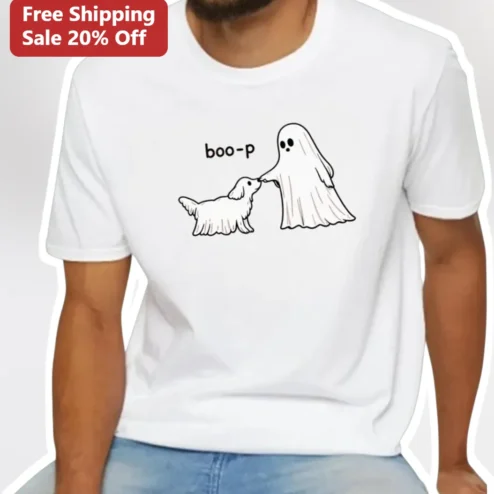 Boo-p Ghost Dog Halloween Tee Cute Spooky Pet Owner Gift Shirt