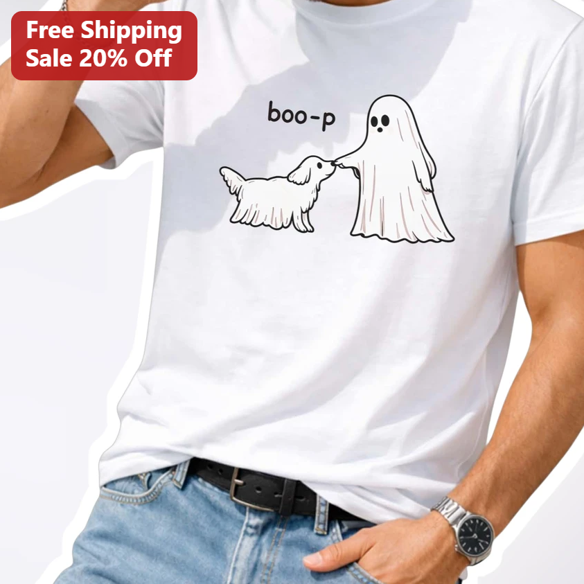 Boo-P Ghost Dog Halloween Tee Cute Spooky Pet Owner Gift Shirt