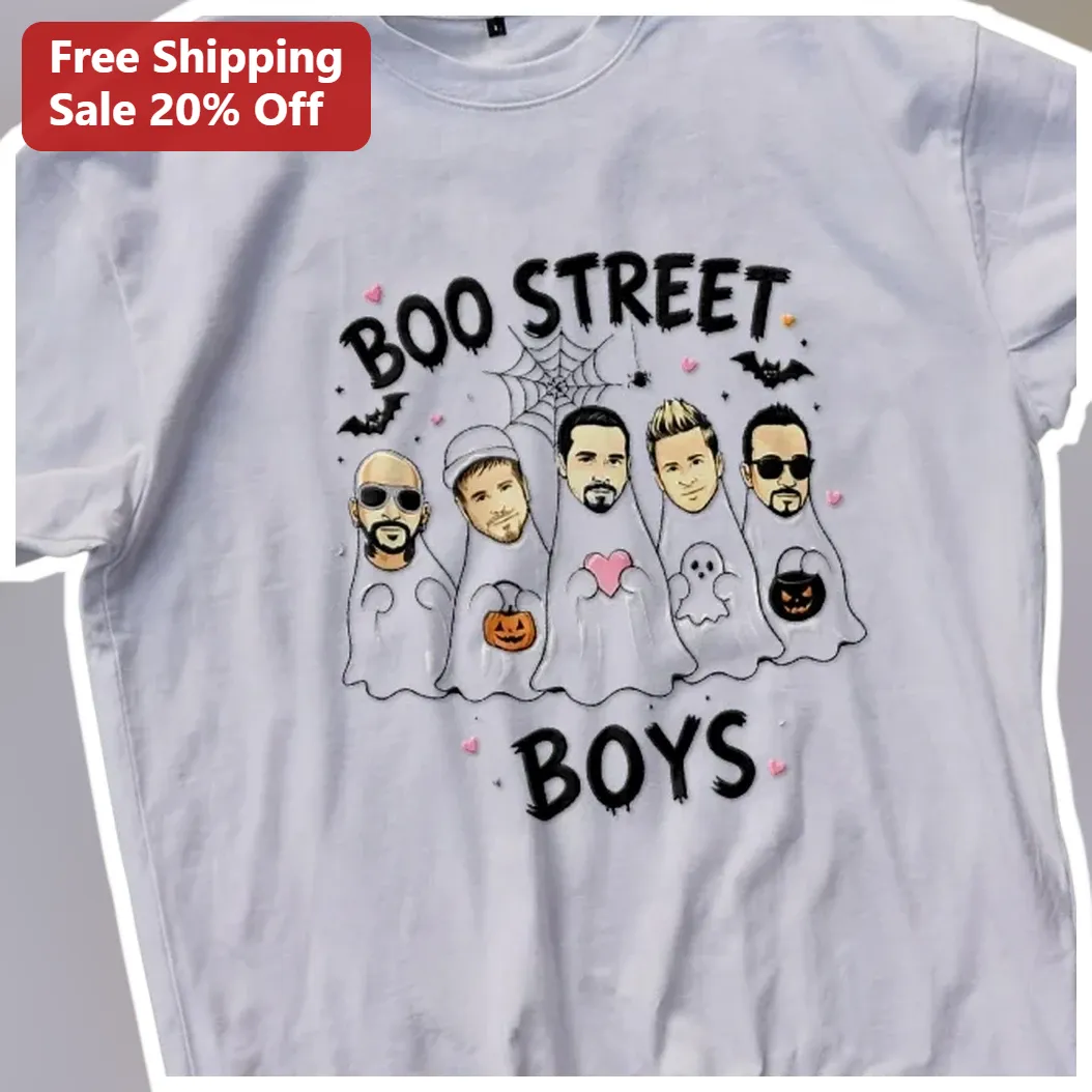 Boo Street Boys Halloween Ghost Tee Backstreet Boys Parody Funny Pop Culture Gift