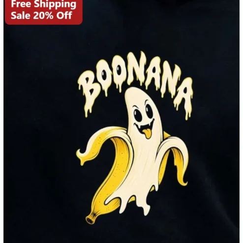 Boonana Cute Boo Ghost Banana Funny Halloween Graphic Tee