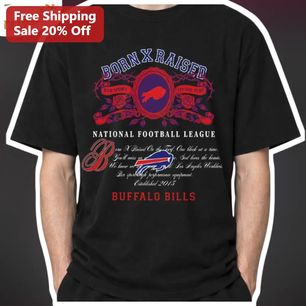 Born X Raised Buffalo Bills NFL Vintage Streetwear Graphic Tee