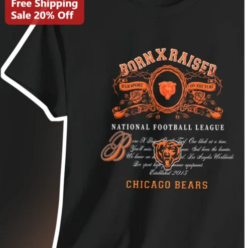Born X Raised Chicago Bears NFL Vintage Streetwear Tee