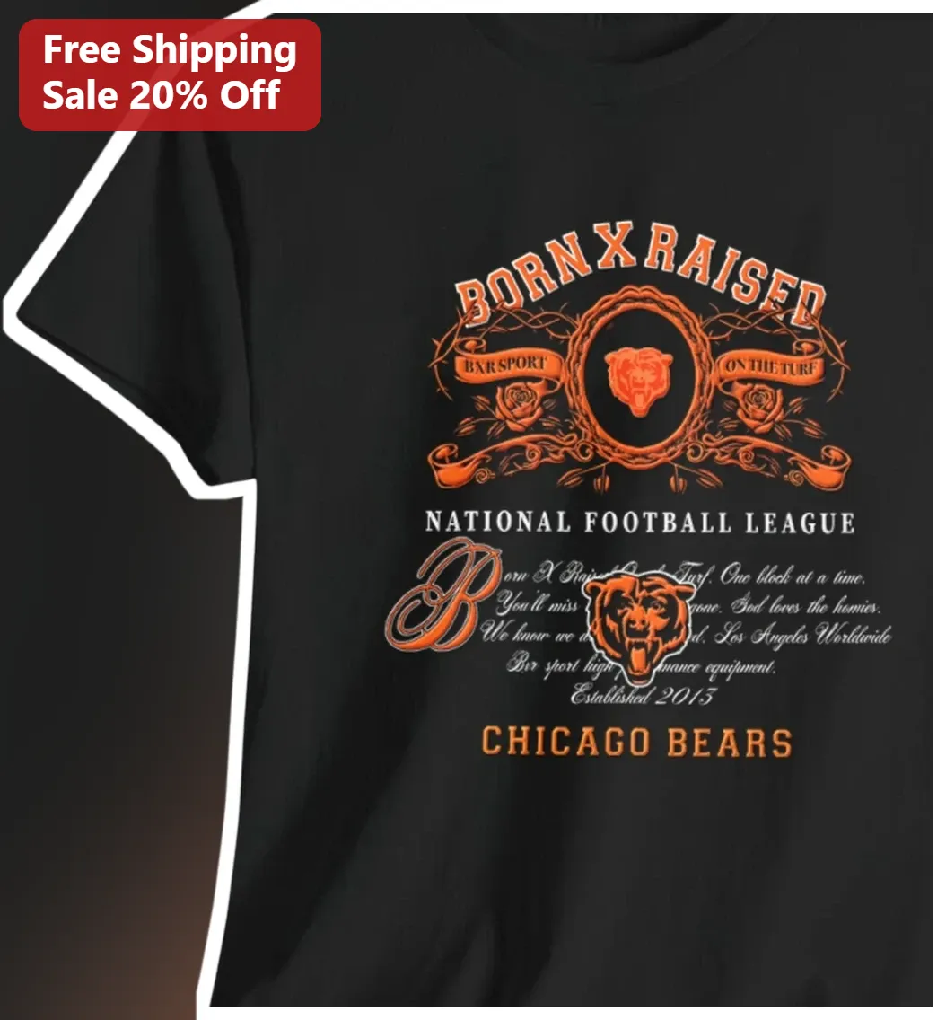 Born X Raised Chicago Bears NFL Vintage Streetwear Tee