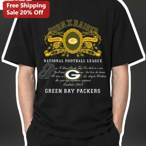 Born X Raised Green Bay Packers On The Turf NFL Tee