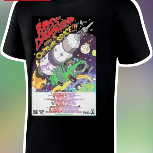 Boss Daughter Goes to Outer Space Funny Sci-Fi Graphic Tee Novelty Gag Gift Shirt