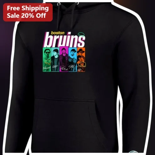 Boston Bruins Retro Pop Art Player Portrait Pullover Hoodie