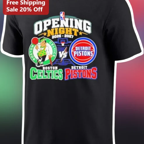 Boston Celtics vs Detroit Pistons Opening Night 2026-2027 NBA Tee