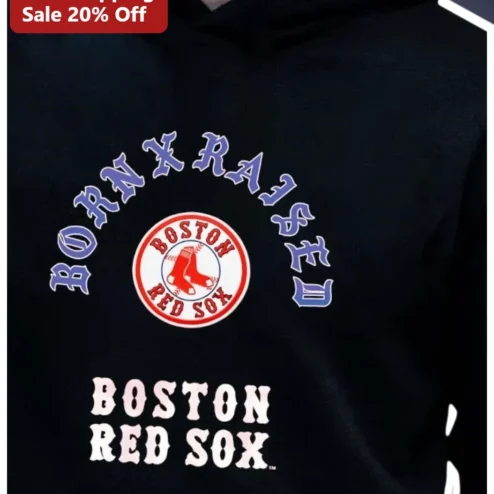Boston Red Sox Born Raised Hoodie MLB Fan Apparel Black Pullover
