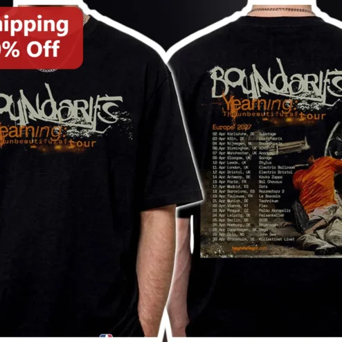 Boundaries Yearning The Unbeautiful After Tour Tee Punk Rock Band Merch