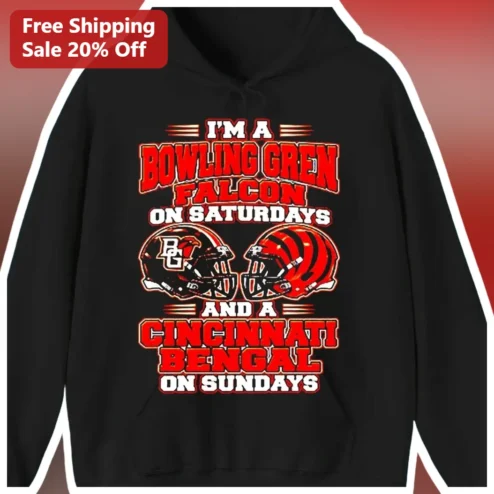 Bowling Green Falcons Cincinnati Bengals Dual Team Fan Hoodie