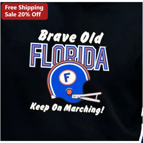 Brave Old Florida Keep On Marching Vintage Football Helmet Graphic Tee