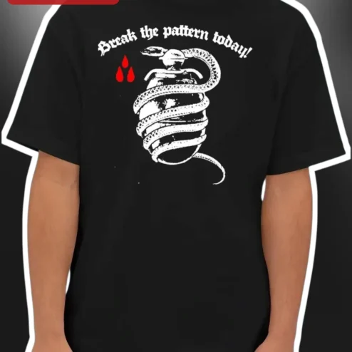 Break the Pattern Today Tee Snake Grenade Edgy Motivational Graphic Shirt for Rebels