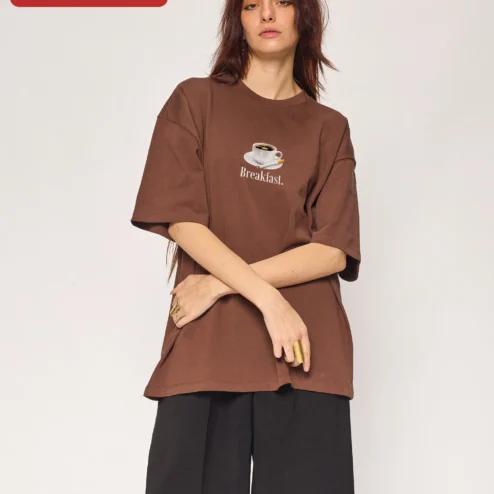 Customer in Chicago, Illinois wearing Breakfast Coffee Cigarette Graphic Tee Funny Morning Routine Shirt for Women Men
