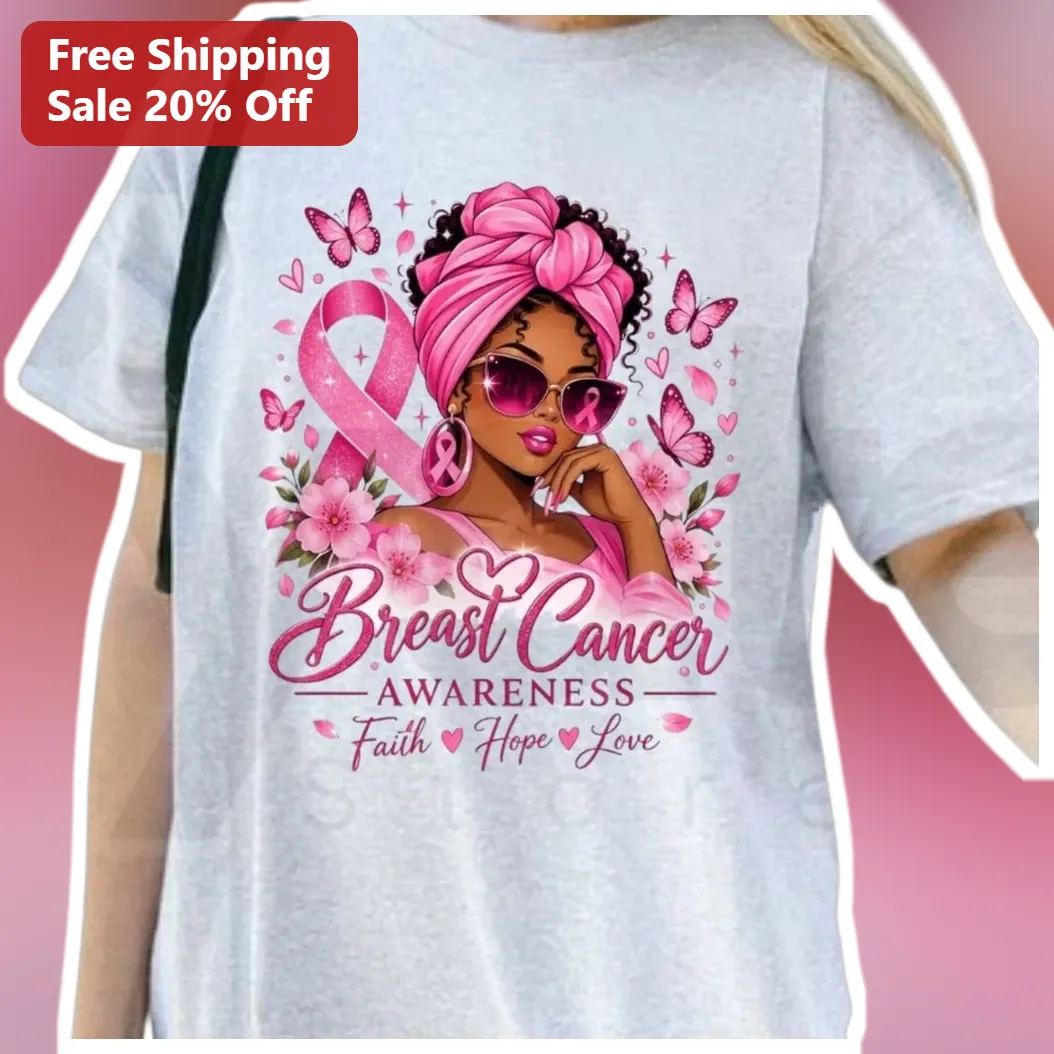 Breast Cancer Awareness Faith Hope Love Tee Pink Ribbon Survivor Gift for Women