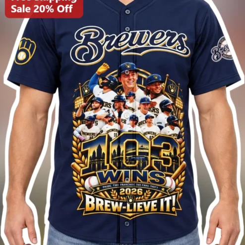 Brewers Wins Brew-Lieve It Milwaukee Baseball Jersey