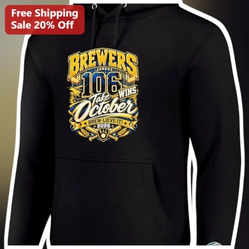 Brewers Take October Brew-Lieve It Vintage Baseball Hoodie Milwaukee Fan Gear