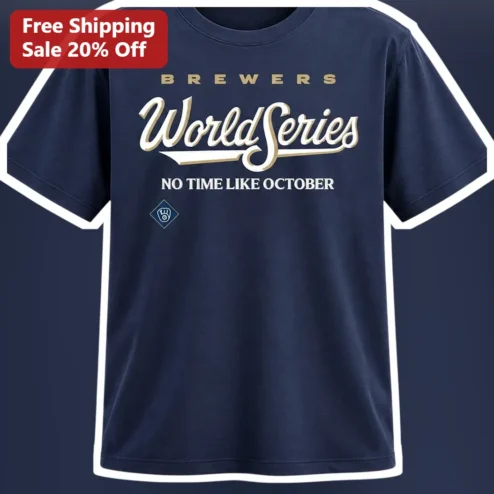 Brewers World Series No Time Like October Vintage Graphic Tee for Milwaukee Baseball Fans