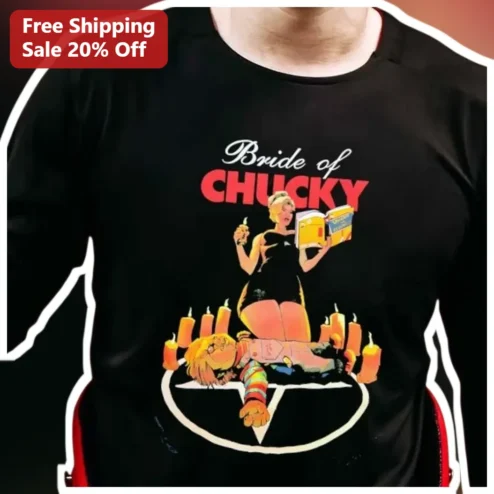 Bride of Chucky Tee Horror Movie Graphic Shirt for Halloween Fans