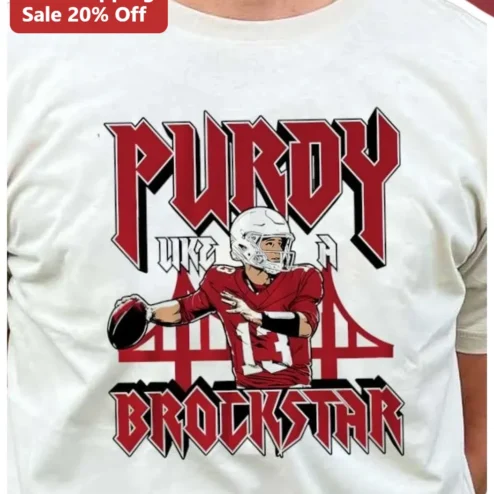 Brockstar Purdy NFL Football QB Graphic Tee Brock Purdy San Francisco 49ers Fan Shirt