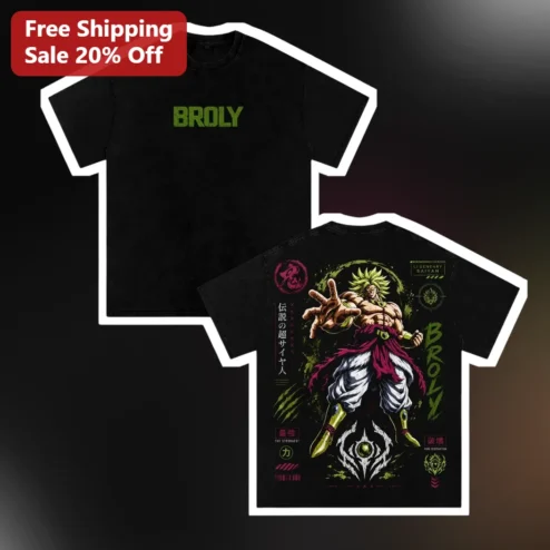 Broly Legendary Saiyan Tee Dragon Ball Z Anime Shirt Distressed Vintage Graphic