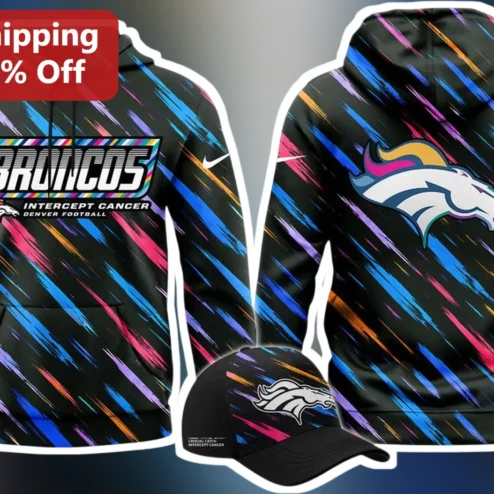 Broncos Intercept Cancer Hoodie Denver Football NFL Crucial Catch Awareness Gear